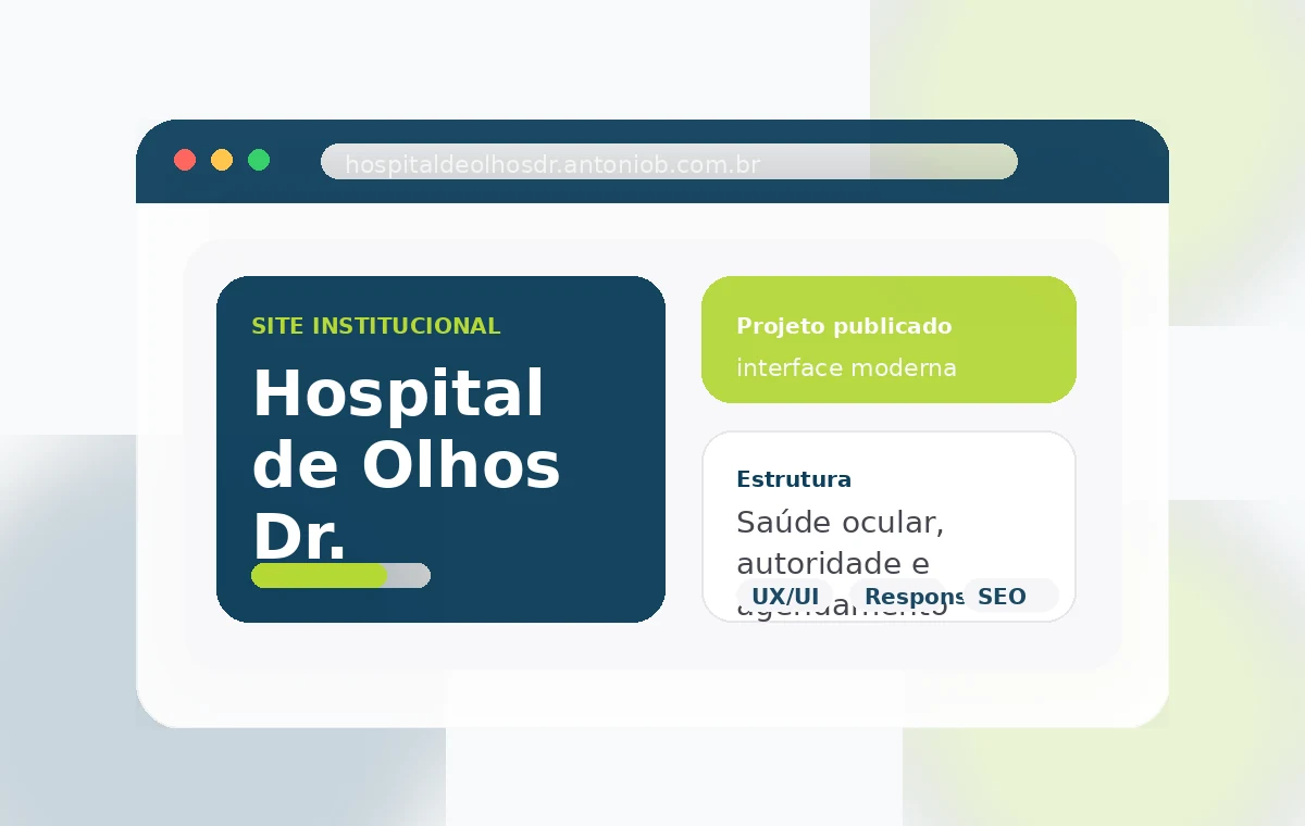 Projeto de site institucional do Hospital de Olhos Dr. Antonio Barbosa desenvolvido pela Analyzze