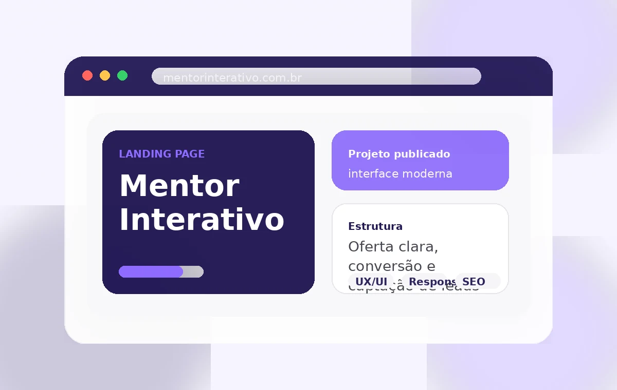 Projeto de landing page Mentor Interativo desenvolvido pela Analyzze